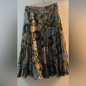 Bohemian A-Line Skirt in Multicolor Print